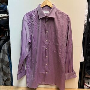 Eton Lavender and White Striped Shirt